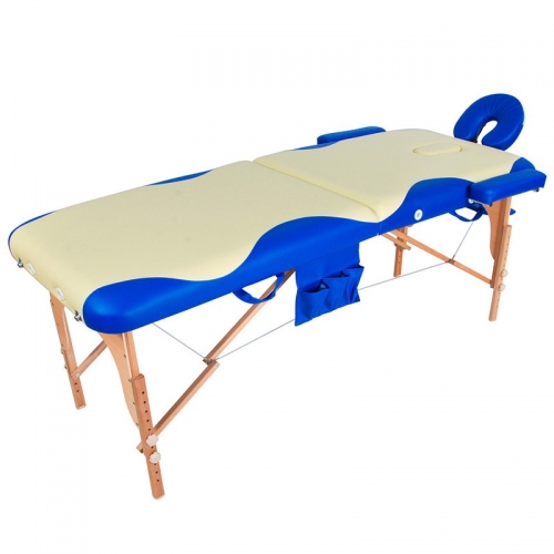 Массажный стол складной деревянный JF-AY01 2-х секционный с волной (МСТ-003Л) LM 
